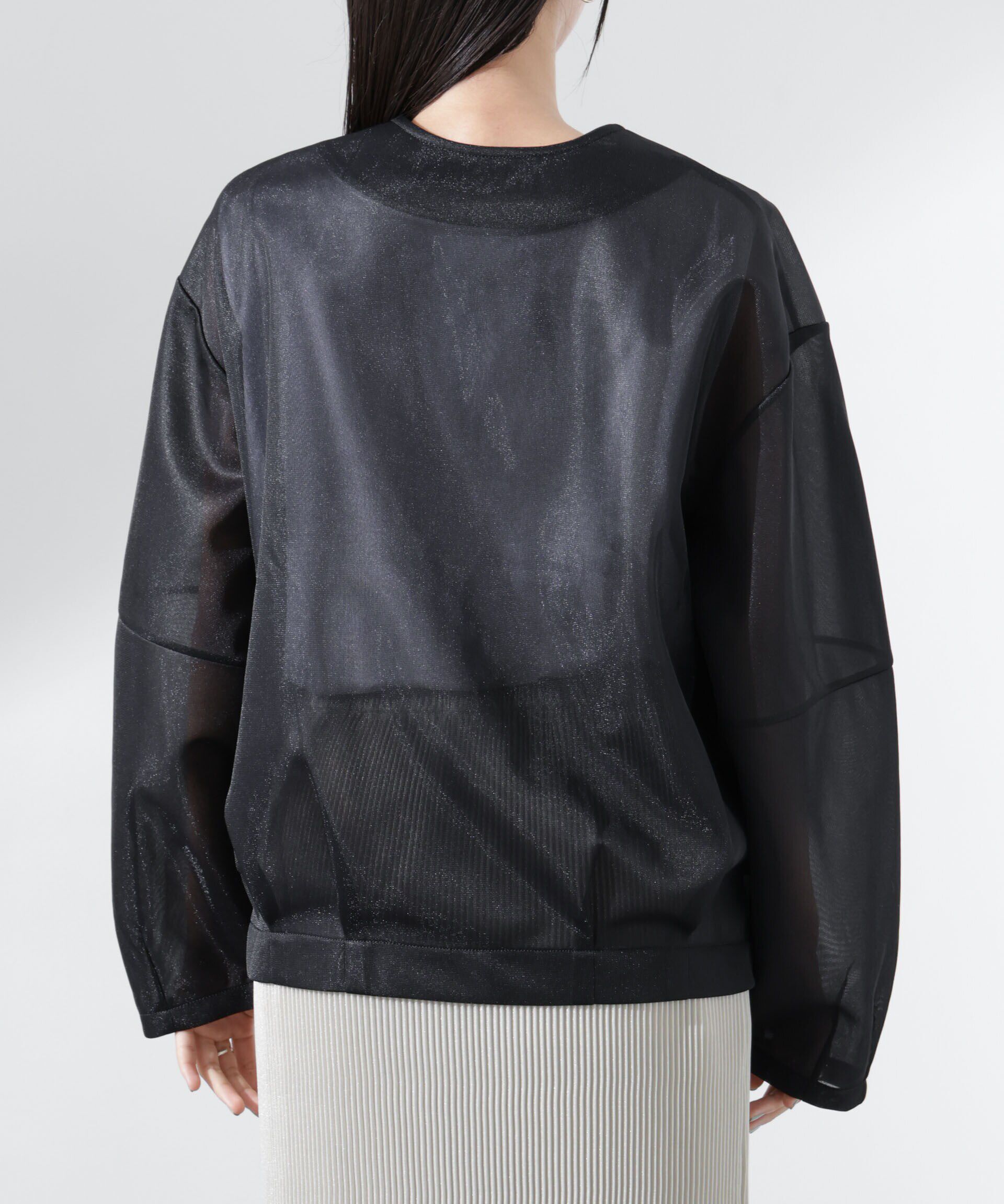 nano･universe「シアーダンボールカットノーカラーZIPupジャケット」|テーラードジャケット|