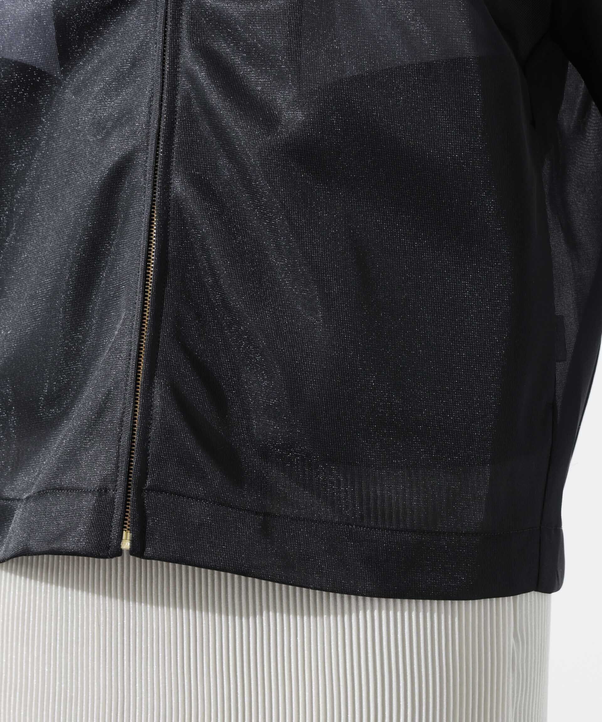 nano･universe「シアーダンボールカットノーカラーZIPupジャケット」|テーラードジャケット|