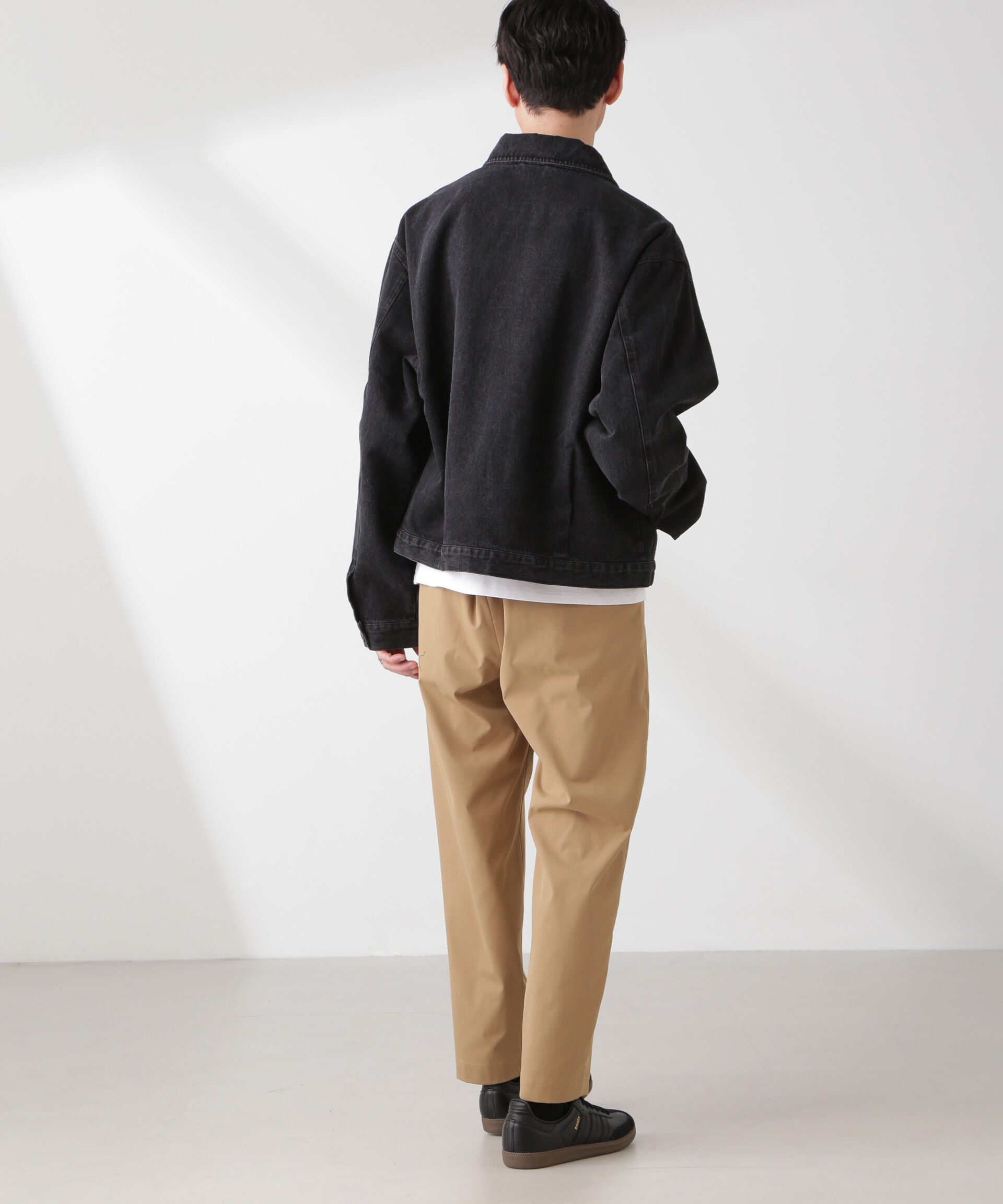 nano･universe「コットンライクツイルツータックテーパードイージーパンツ」|チノ|