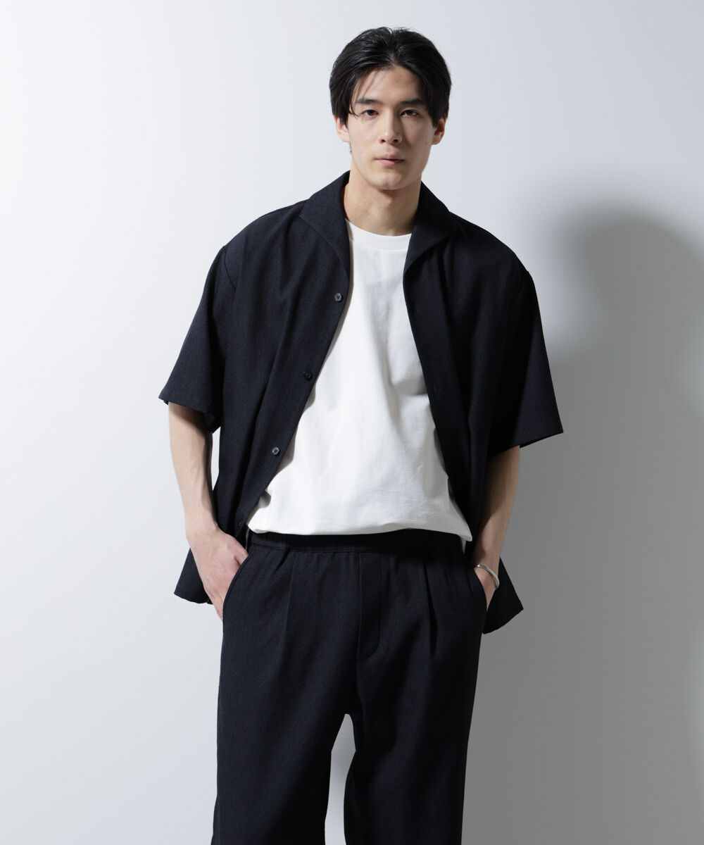 nano･universe「「MC」coveross(R)EOS ポリエステル ブッチャーイタリアンカラーシャツ」|シャツ・ブラウス|