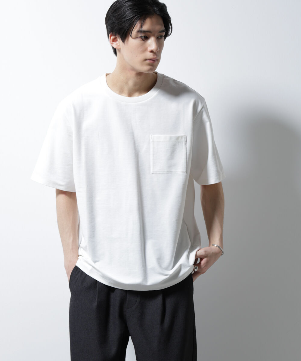 nano･universe「「MC」coveross(R)ツイル調 冷感プレーティング天竺 ポケットTシャツ」|Tシャツ・カットソー|