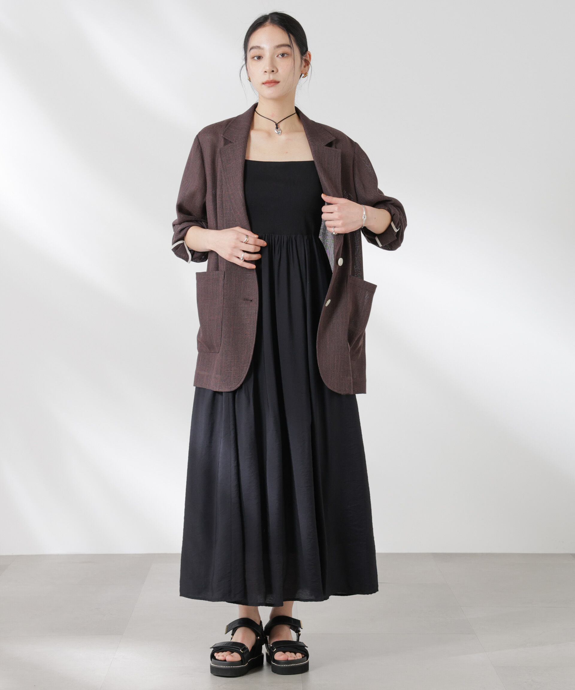 nano･universe「リブドッキング2wayキャミワンピース」|ワンピース|