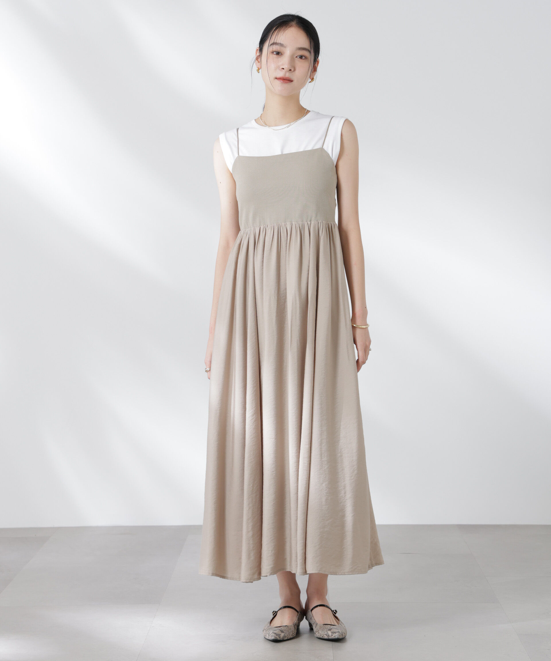 nano･universe「リブドッキング2wayキャミワンピース」|ワンピース|