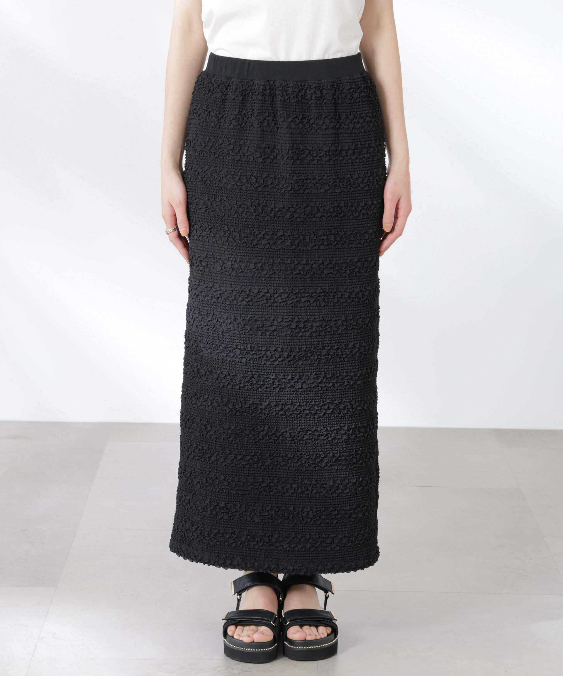 nano･universe「フクレボーダースカート」|スカート|