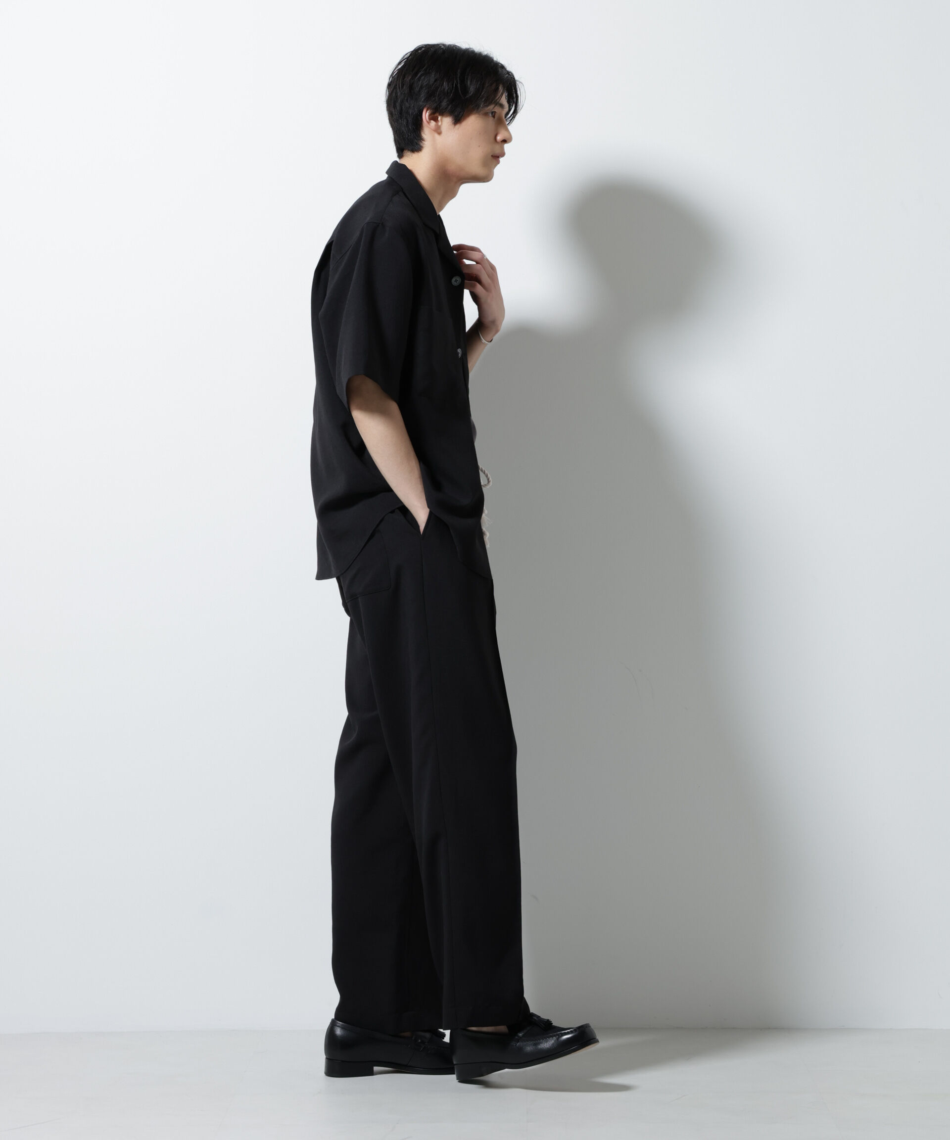 nano･universe「メランジドライイージーテーパードパンツ（セットアップ可）」|チノ|