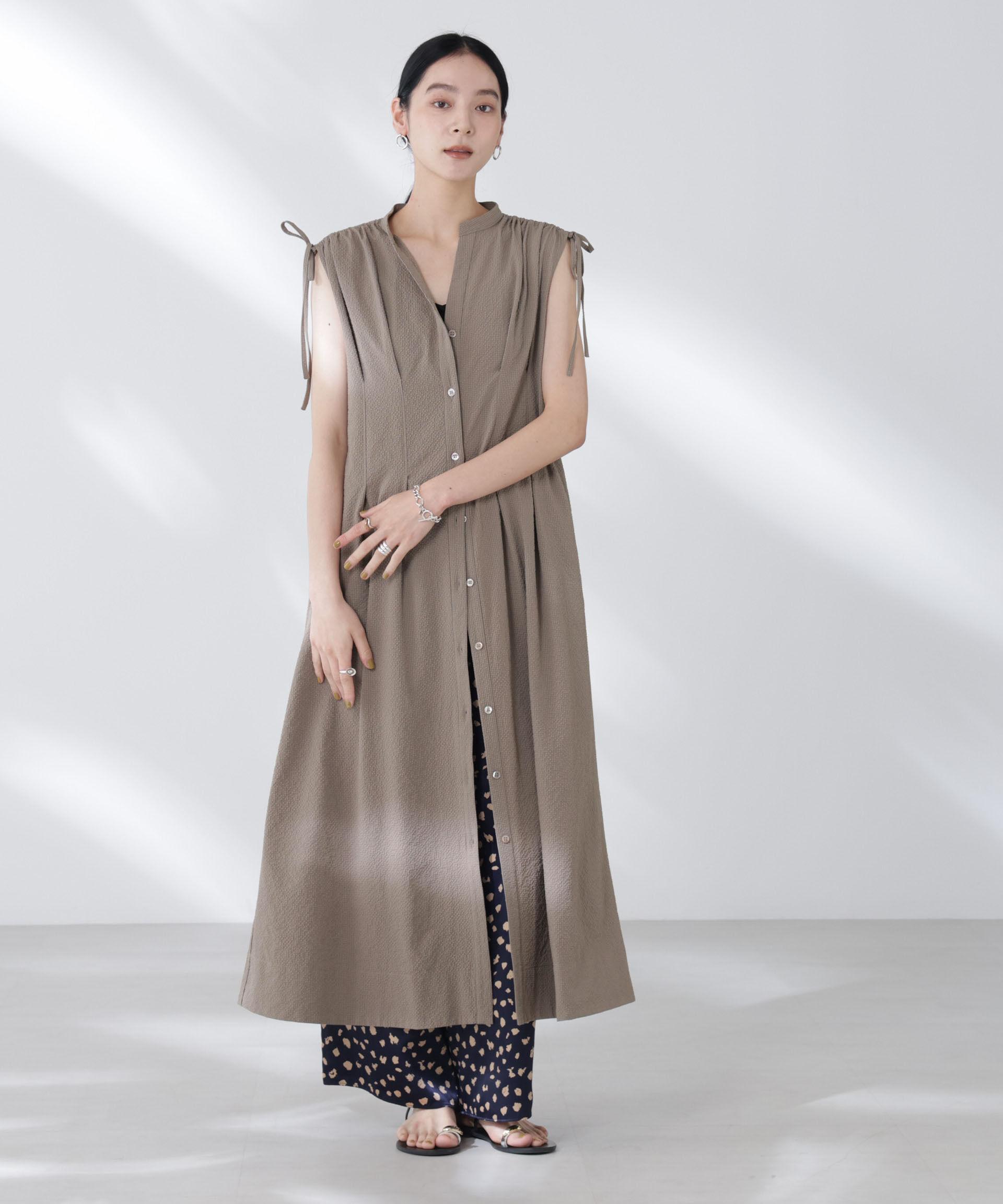 nano･universe「リボンドロストサッカーシャツワンピース」|ワンピース|