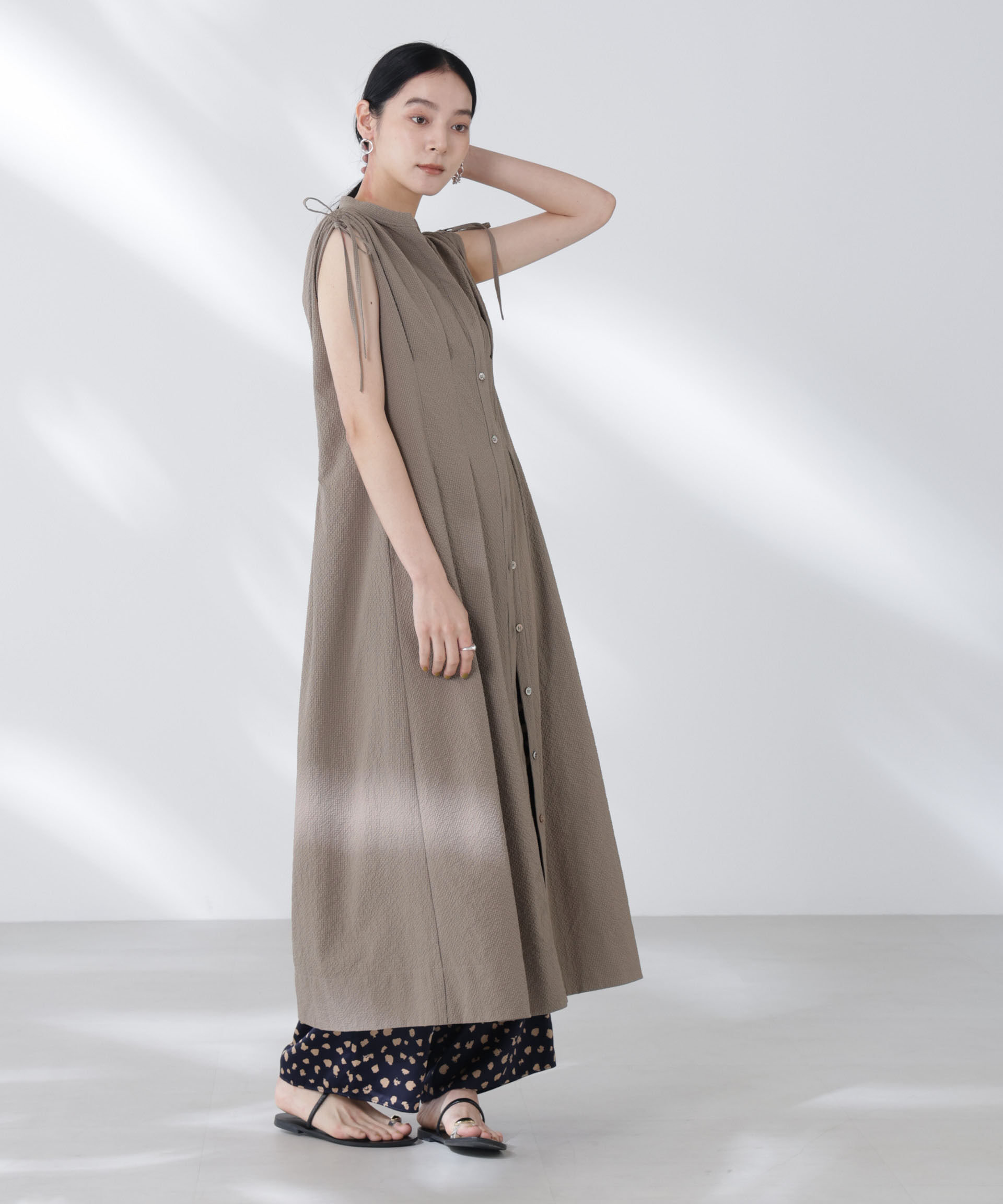 nano･universe「リボンドロストサッカーシャツワンピース」|ワンピース|