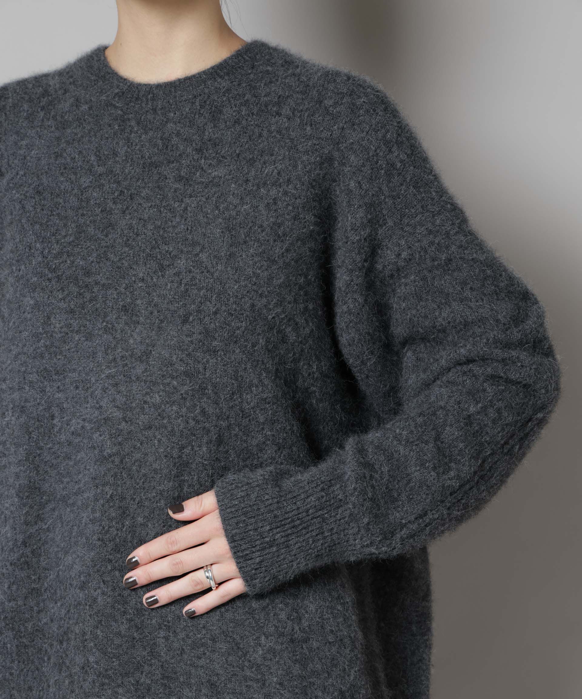 nano･universe「ウォッシャブルフォックスクルーワイドニットプルオーバー」|ニット・セーター|