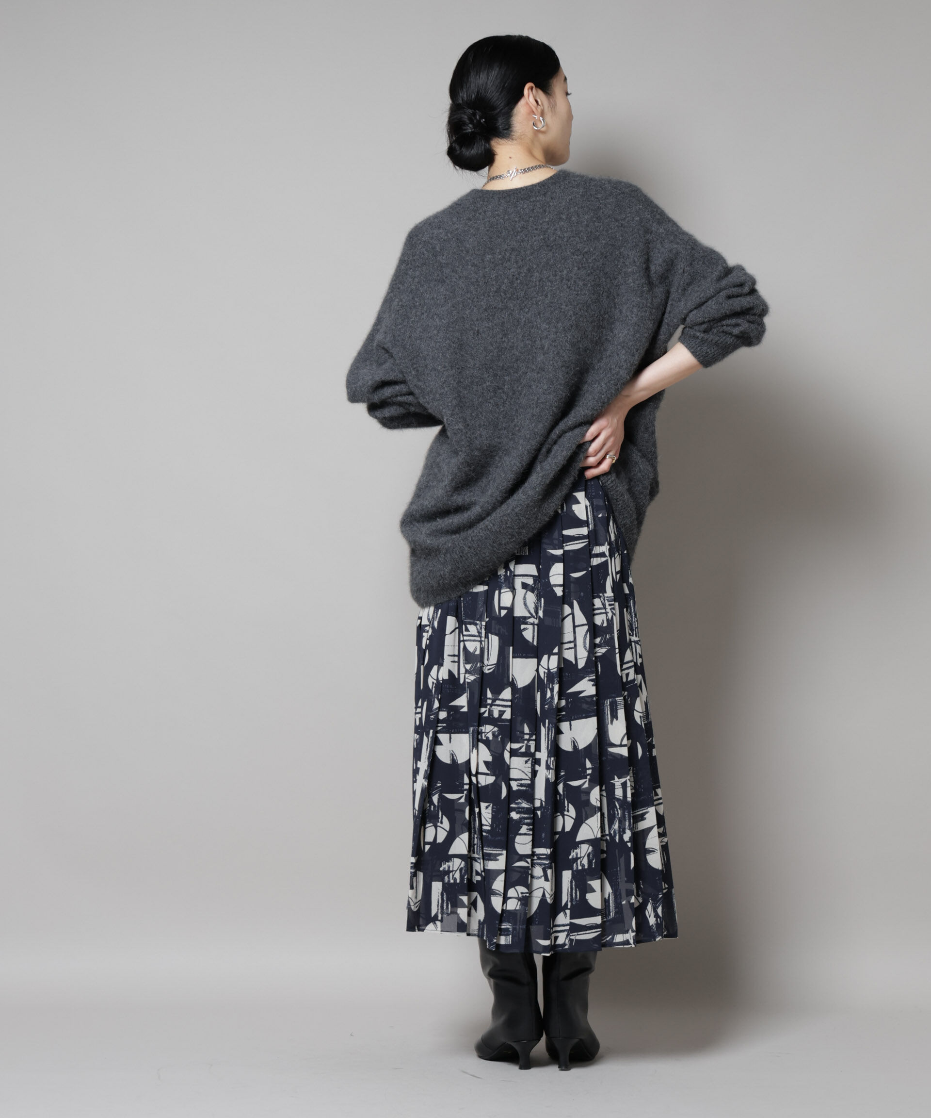 nano･universe「ウォッシャブルフォックスクルーワイドニットプルオーバー」|ニット・セーター|