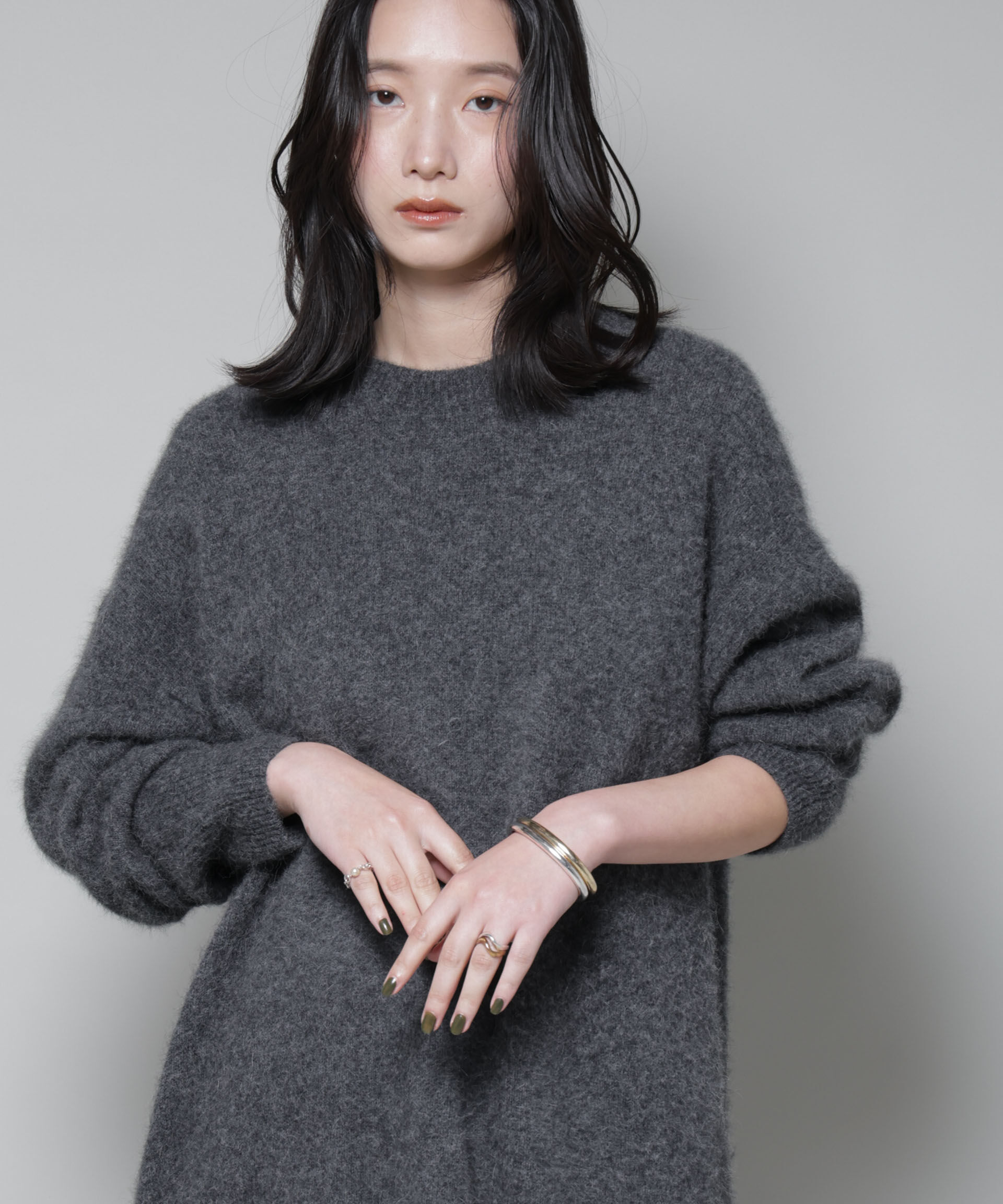 nano･universe「ウォッシャブルフォックスクルーワイドニットプルオーバー」|ニット・セーター|