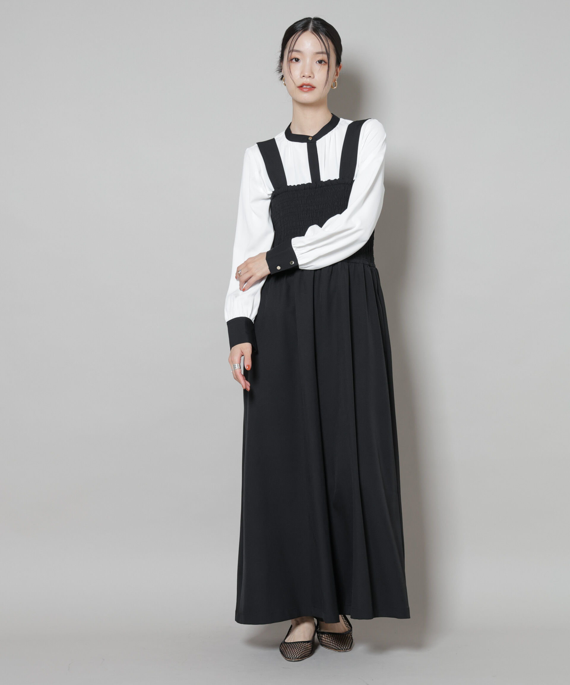 nano･universe「シャーリングサロペット」|ワンピース|