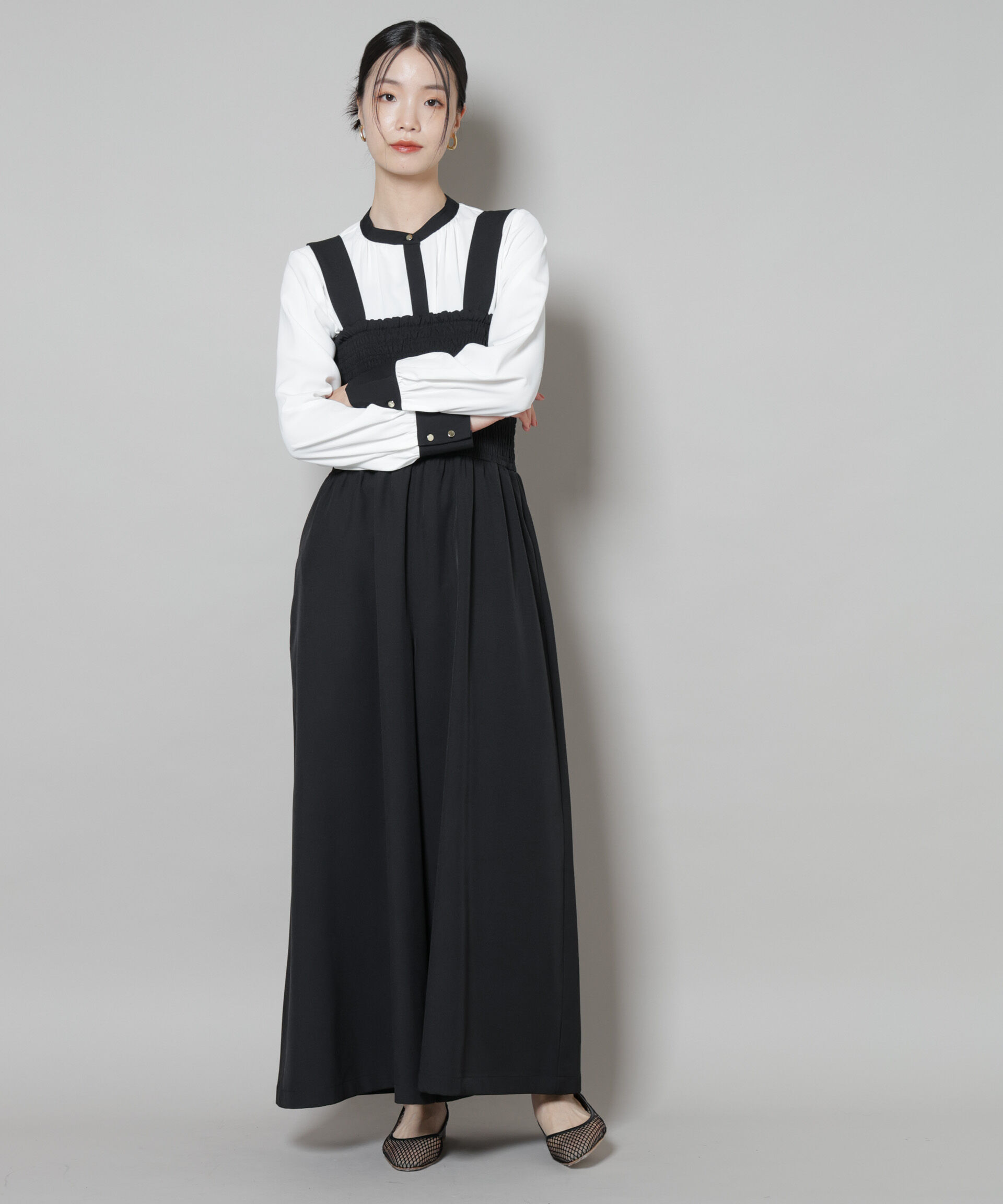 nano･universe「シャーリングサロペット」|ワンピース|