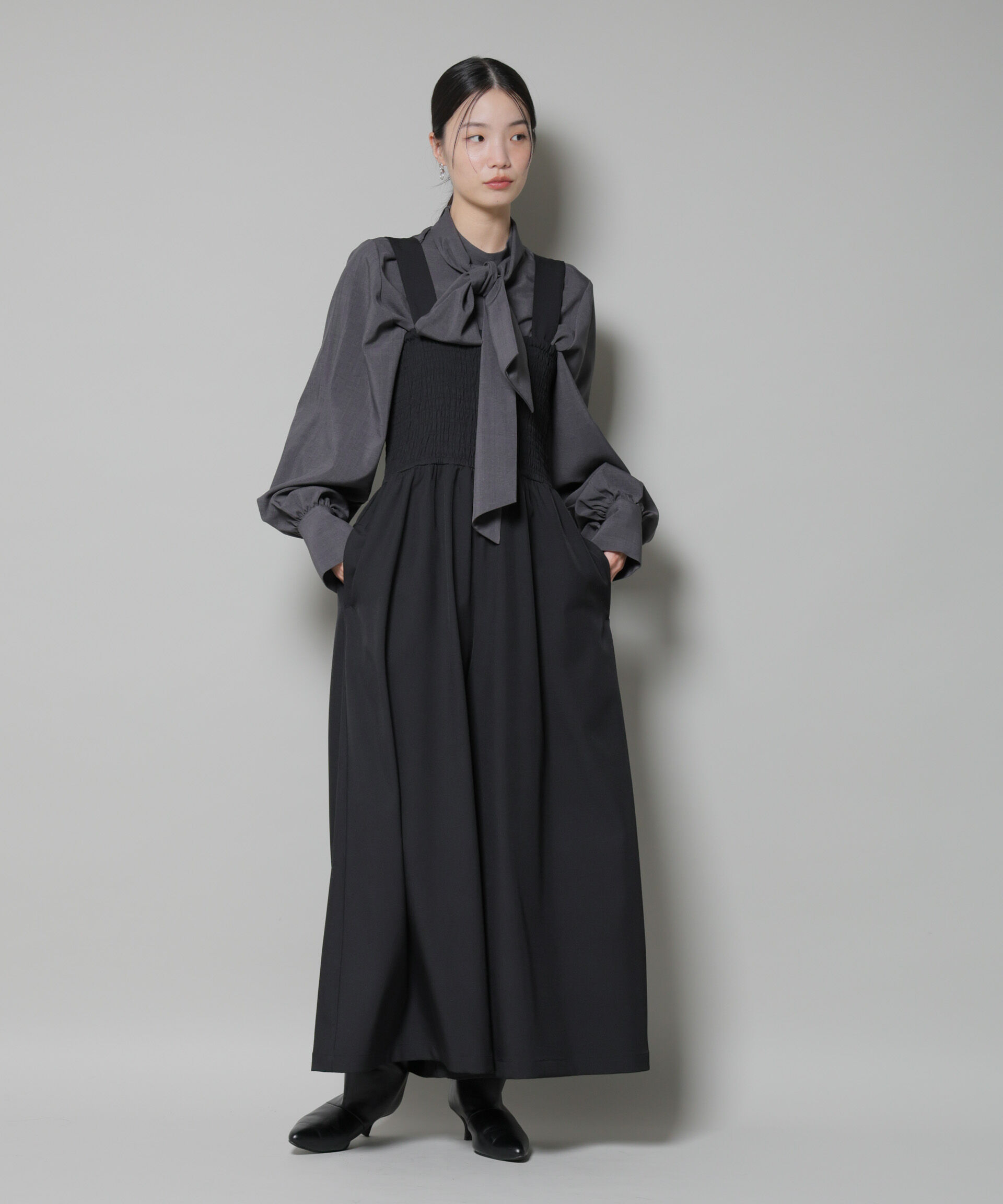 nano･universe「シャーリングサロペット」|ワンピース|