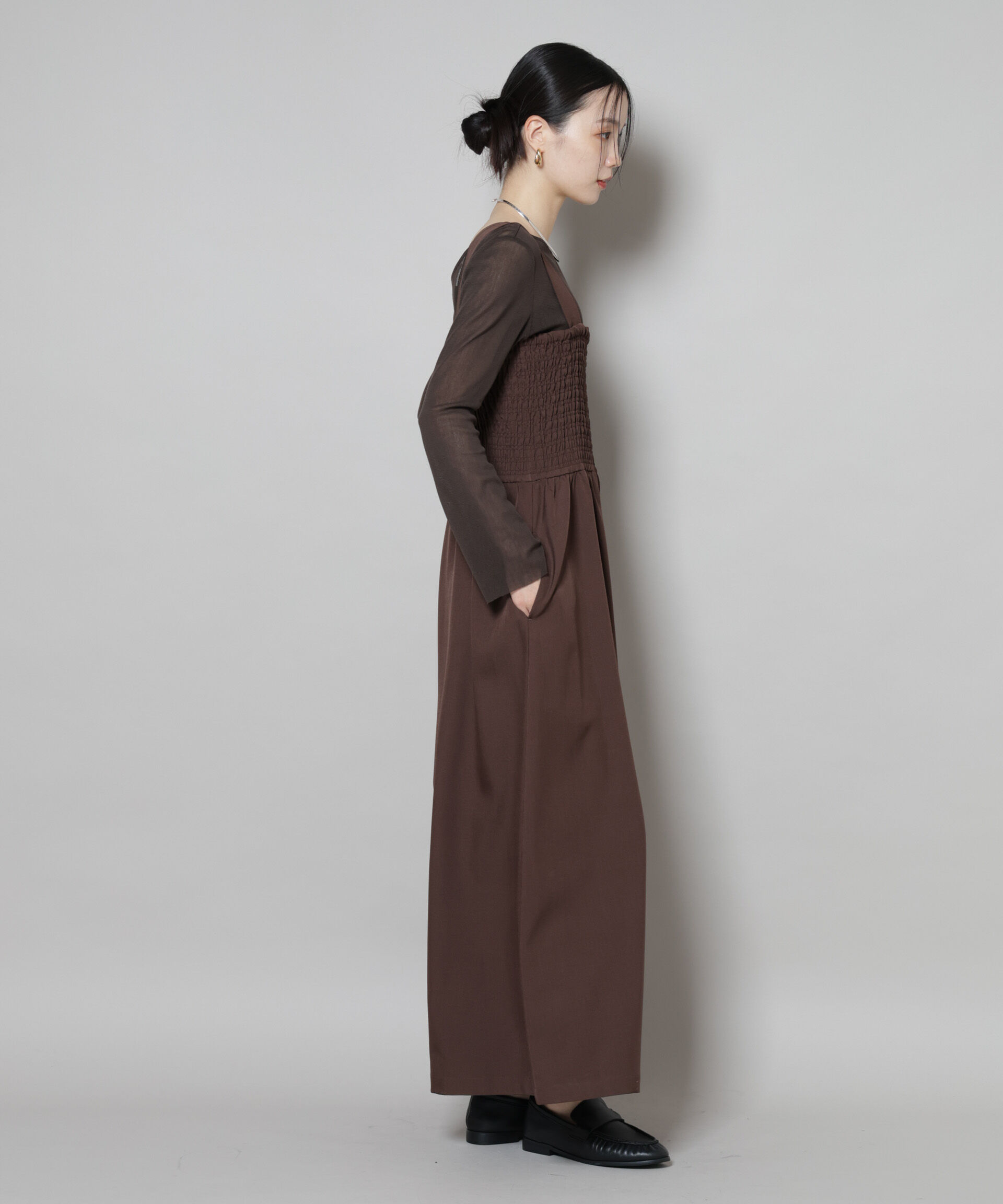 nano･universe「シャーリングサロペット」|ワンピース|