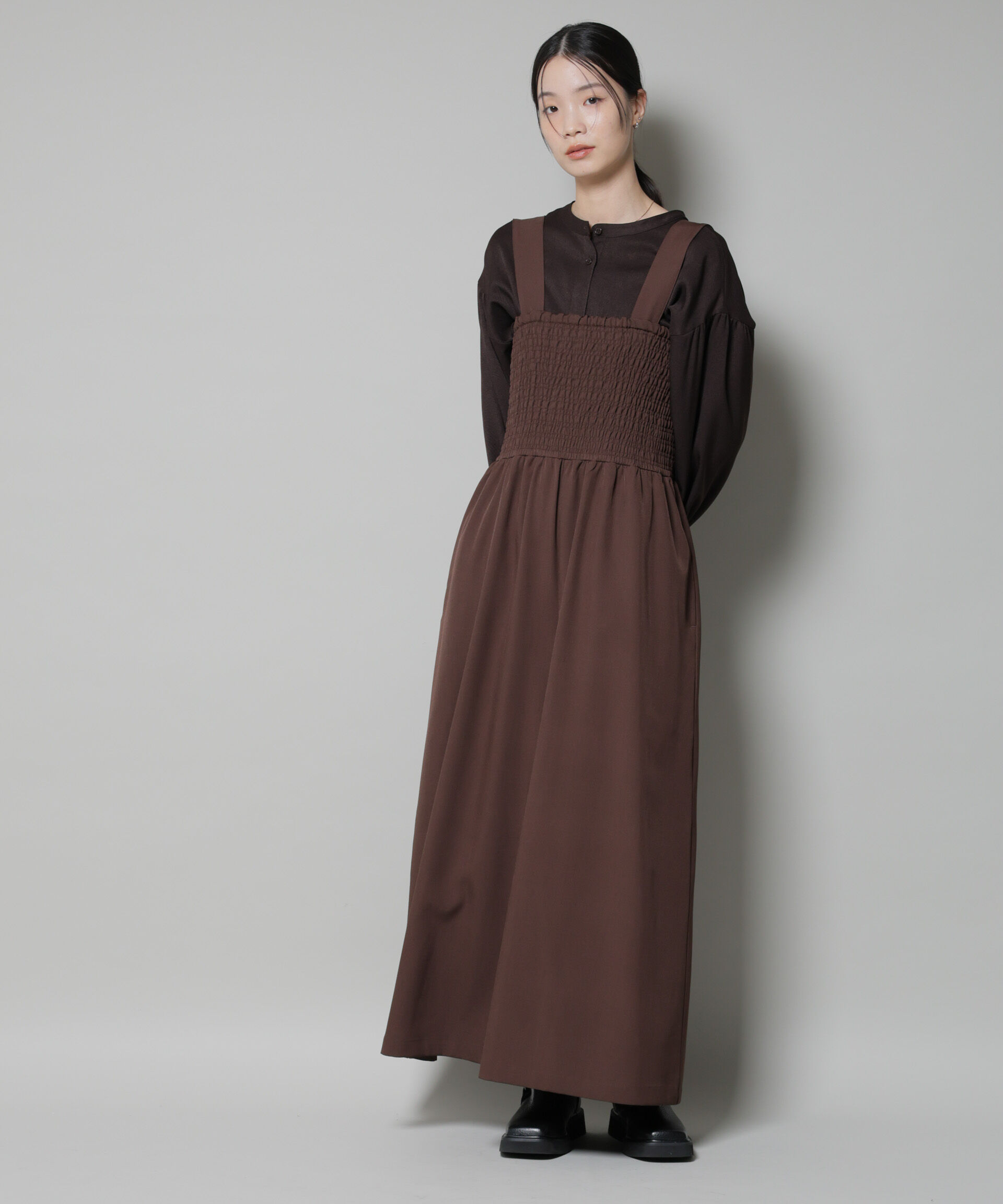 nano･universe「シャーリングサロペット」|ワンピース|