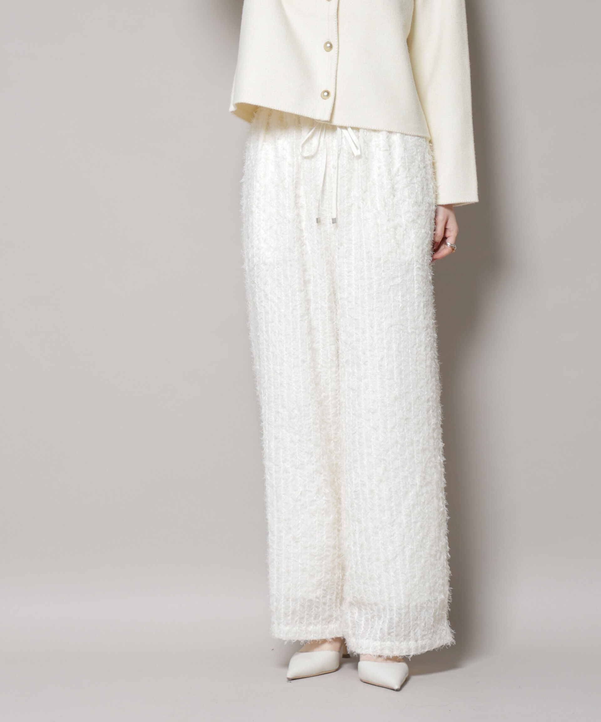 nano･universe「フリンジジャガードパンツ」|チノ|