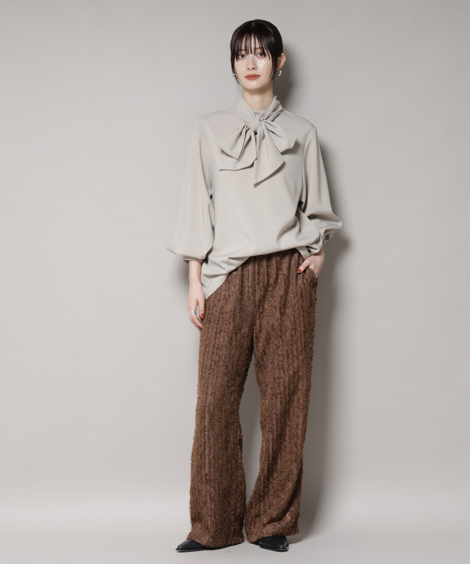 nano･universe「フリンジジャガードパンツ」|チノ|