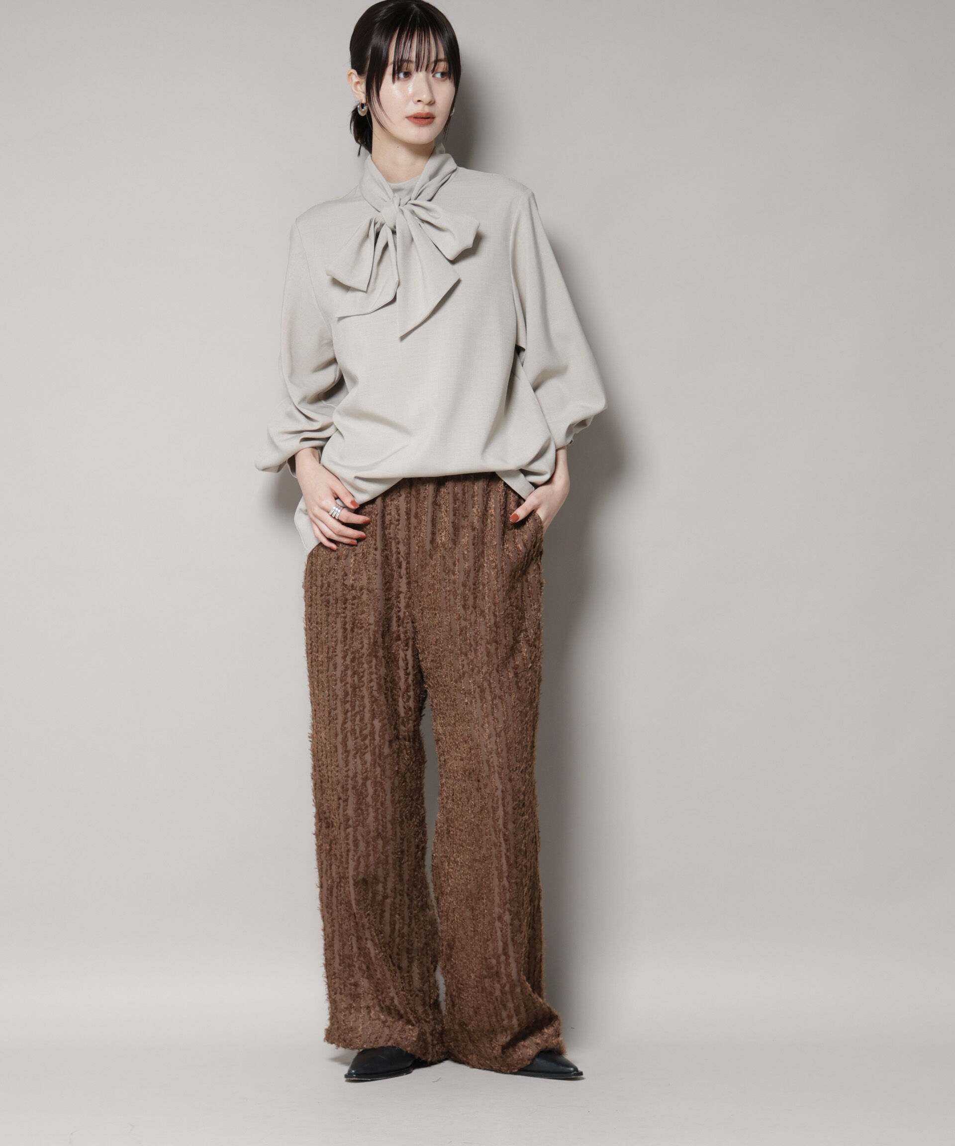 nano･universe「フリンジジャガードパンツ」|チノ|