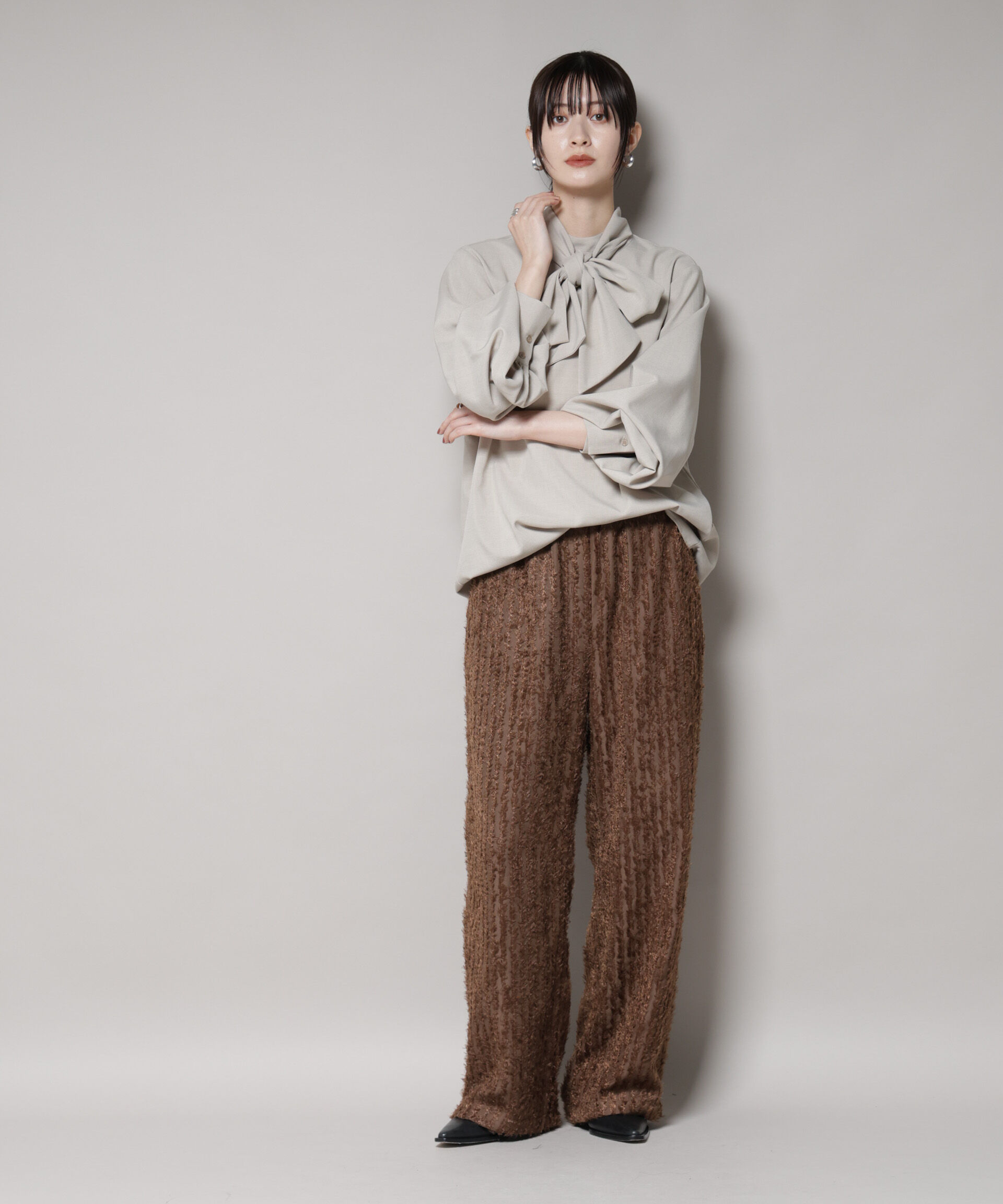 nano･universe「フリンジジャガードパンツ」|チノ|