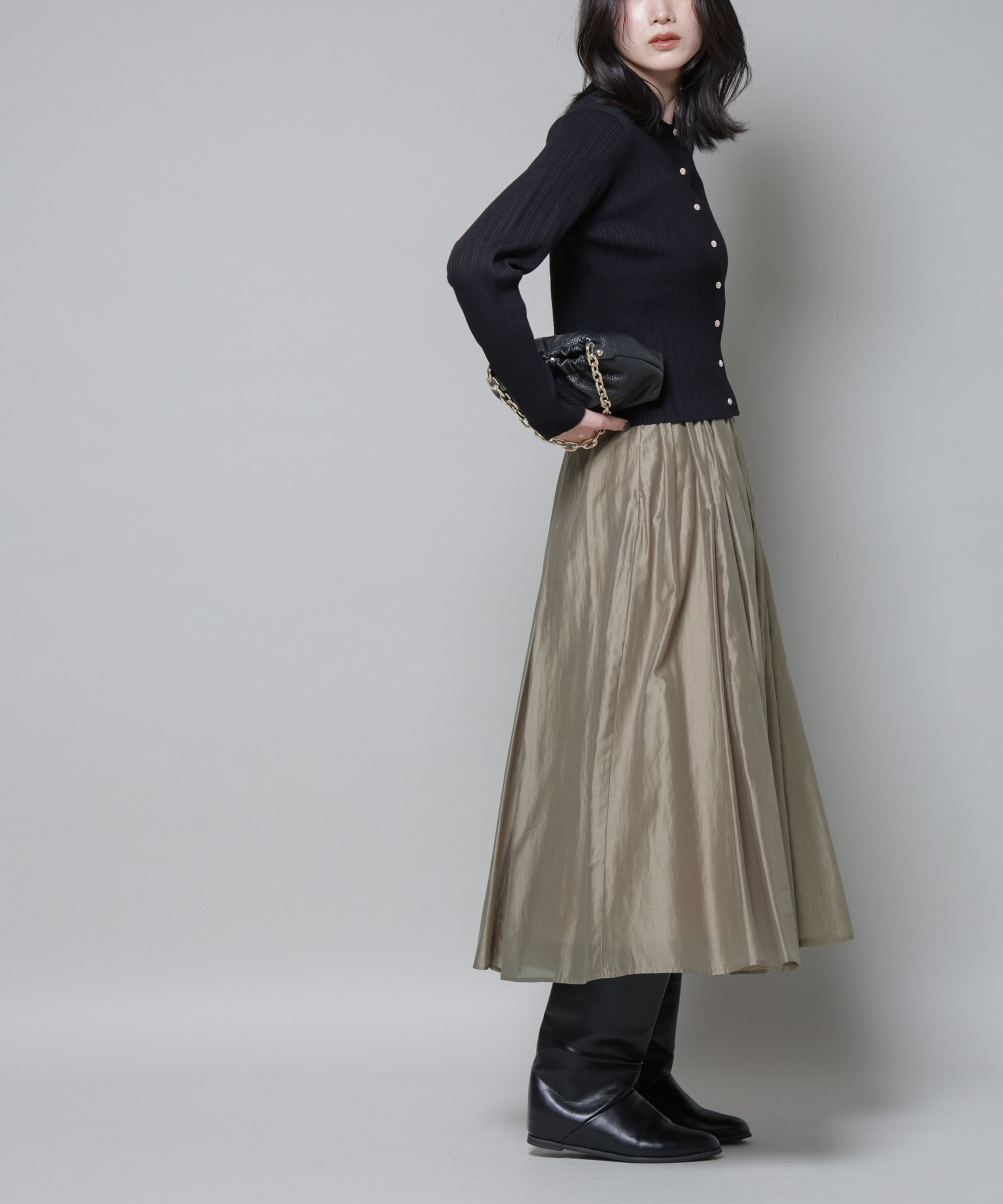 nano･universe「ブライトローンギャザータックスカート」|スカート|