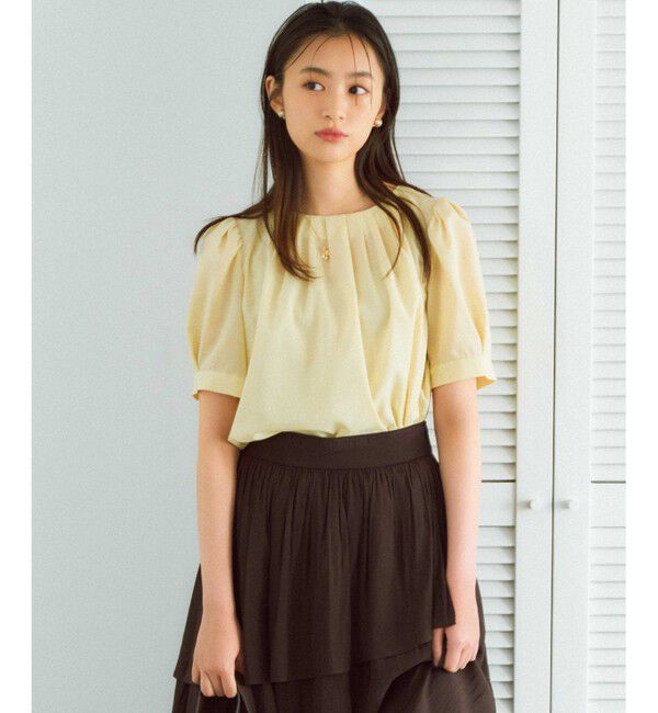 組曲「ソフトローンパフスリーブ ブラウス」|シャツ・ブラウス|カスタード系