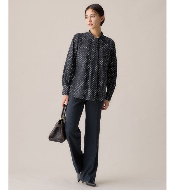 自由区「【洗える】ライトサテン ブラウス」|シャツ・ブラウス|