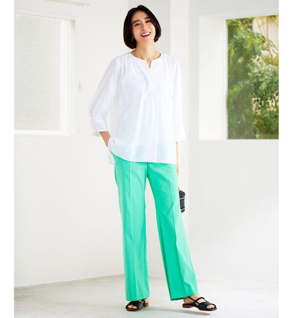 自由区「【洗える】SOMELOSテンセルスキッパー ブラウス」|シャツ・ブラウス|