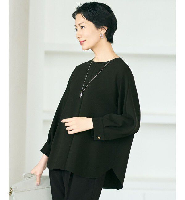 自由区「【カタログ掲載・セットアップ対応】トリアセダブルクロス ブラウス」|シャツ・ブラウス|ブラック
