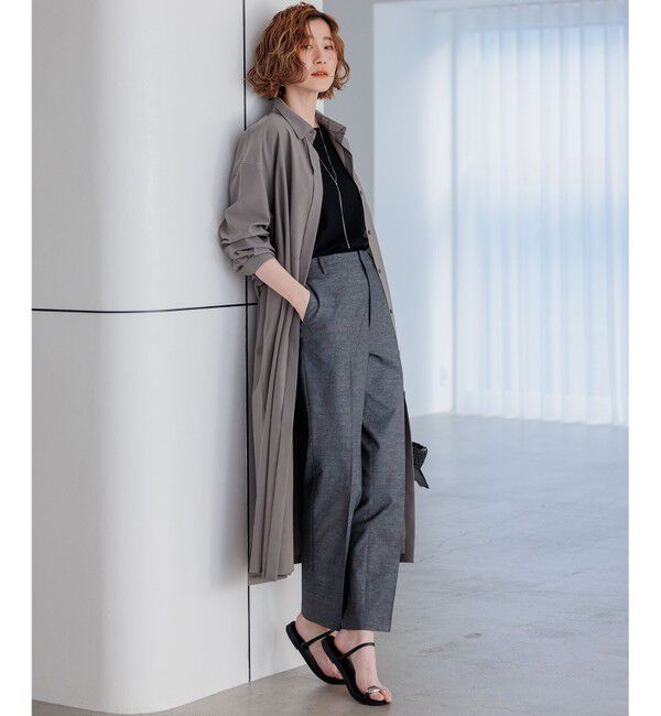 23区「【洗える】シアーマットクロス ロング シャツ」|シャツ・ブラウス|