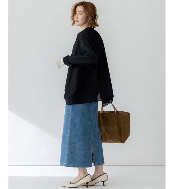 23区「【洗える】シアーコットンシルク ハンカチーフヘム デザイン シャツ」|シャツ・ブラウス|