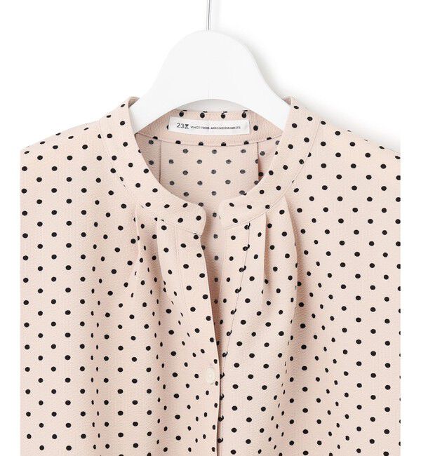 23区「【WEB&一部店舗限定/洗える】ドットプリント サッカー ブラウス」|シャツ・ブラウス|