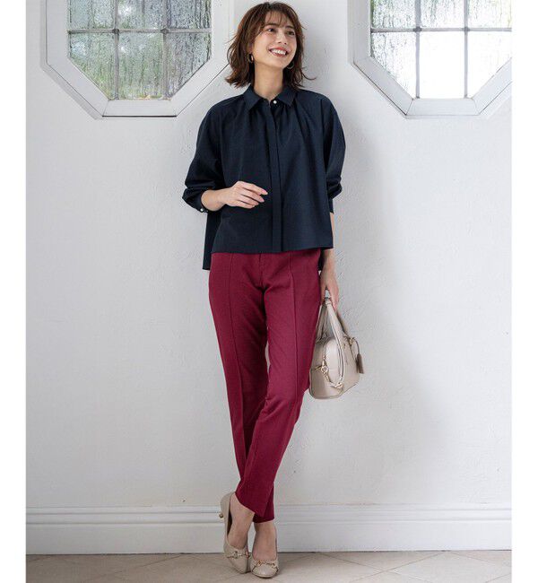 ANY SIS「【UVカット・アンチピリング・洗える】ウーステッドエステル シャツ」|シャツ・ブラウス|