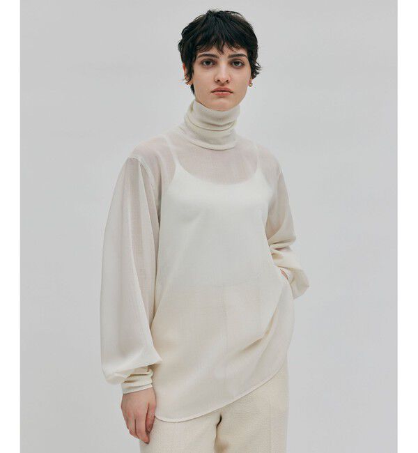 BEIGE,「【洗える】MOYE / ハイネックブラウス」|シャツ・ブラウス|Ecru