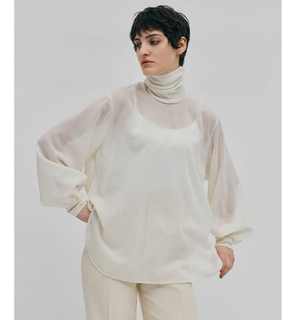BEIGE,「【洗える】MOYE / ハイネックブラウス」|シャツ・ブラウス|