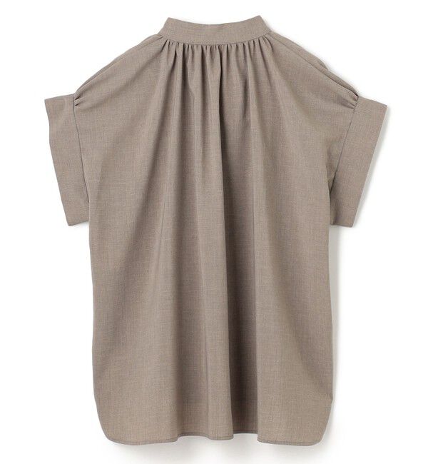 BEIGE,「【洗える/接触冷感/速乾/UVケア対応】BATEAU / Vネックバックギャザーハーフスリーブブラウス」|シャツ・ブラウス|