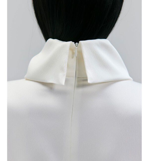 BEIGE,「【洗える・Precious 11月号掲載】LLOYD / ハンマーサテンロールカラー半袖ブラウス」|シャツ・ブラウス|