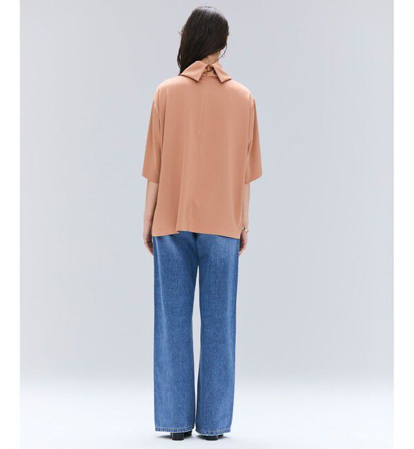 BEIGE,「【洗える・Precious 11月号掲載】LLOYD / ハンマーサテンロールカラー半袖ブラウス」|シャツ・ブラウス|