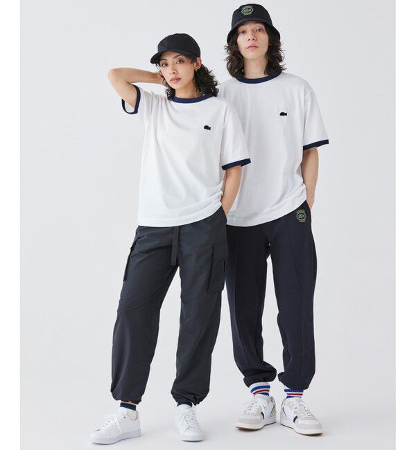 LACOSTE「【オンライン限定】LACOSTE ワンポイントロゴ リンガーTシャツ」|Tシャツ・カットソー|