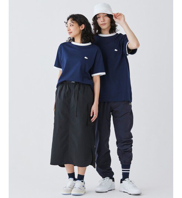 LACOSTE「【オンライン限定】LACOSTE ワンポイントロゴ リンガーTシャツ」|Tシャツ・カットソー|