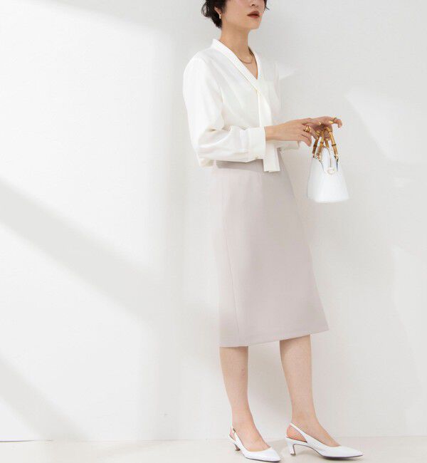 NOLLEY'S sophi「《セットアップ対応》撥水ダブルクロスサイドスリットスカート」|タイト|