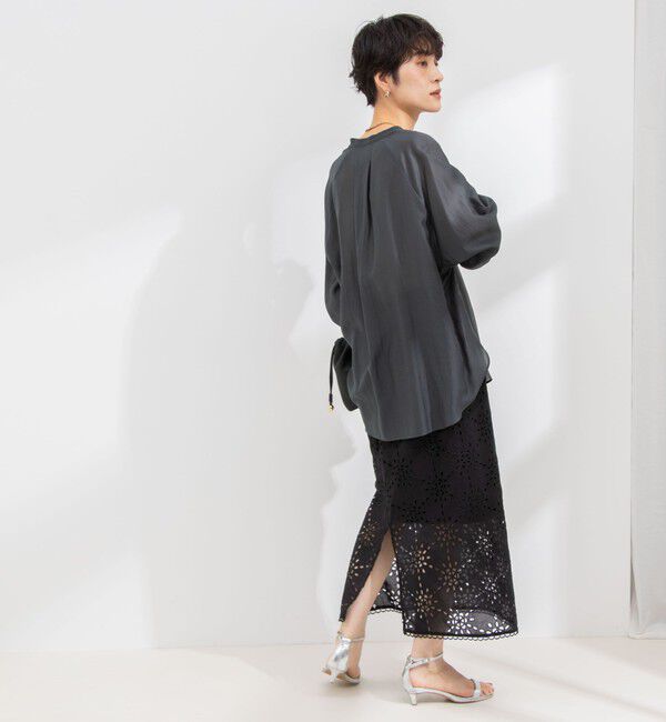 NOLLEY'S「《セットアップ対応》Brocheレース ギャザータイトスカート」|タイト|