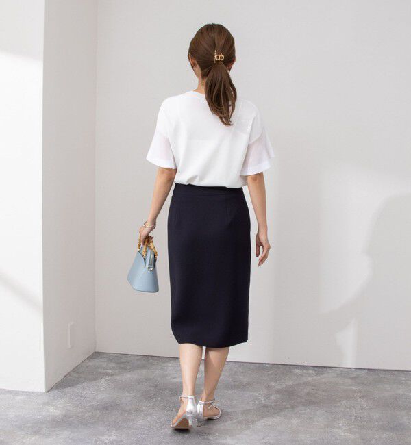 NOLLEY'S sophi「《セットアップ対応》ウォッシャブル撥水ダブルクロスサイドスリットスカート」|タイト|