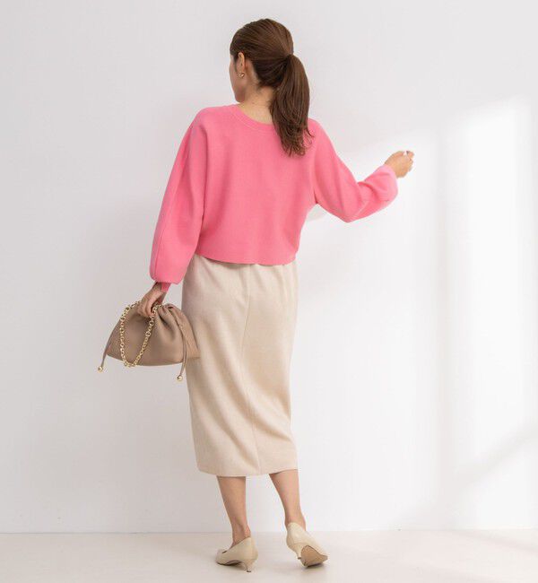 NOLLEY'S「ウォッシャブルダンボールスエードポケ付きタイトスカート」|タイト|