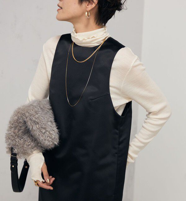 NOLLEY'S「《セットアップ対応》ウォッシャブルサテンジャンパーワンピース」|ワンピース|