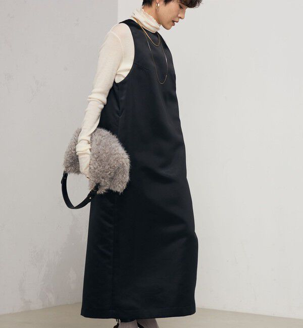 NOLLEY'S「《セットアップ対応》ウォッシャブルサテンジャンパーワンピース」|ワンピース|