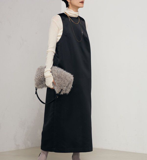 NOLLEY'S「《セットアップ対応》ウォッシャブルサテンジャンパーワンピース」|ワンピース|