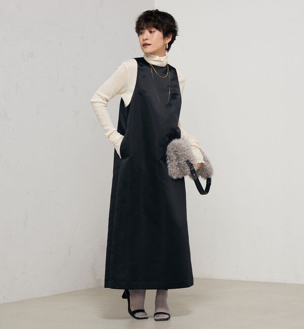 NOLLEY'S「《セットアップ対応》ウォッシャブルサテンジャンパーワンピース」|ワンピース|