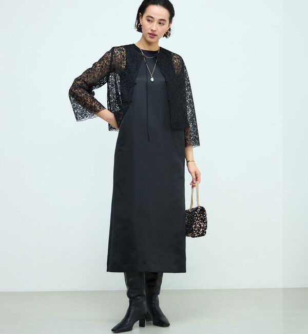 NOLLEY'S「《セットアップ対応》ウォッシャブルサテンジャンパーワンピース」|ワンピース|