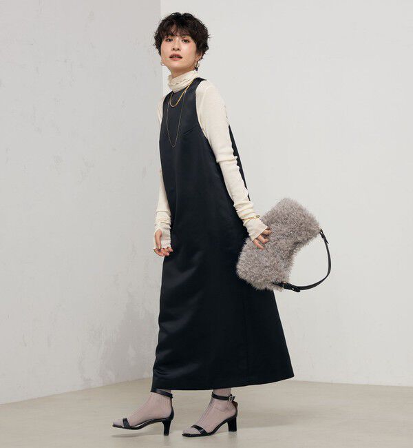 NOLLEY'S「《セットアップ対応》ウォッシャブルサテンジャンパーワンピース」|ワンピース|