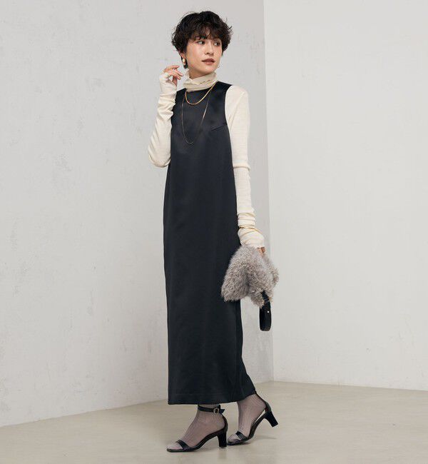 NOLLEY'S「《セットアップ対応》ウォッシャブルサテンジャンパーワンピース」|ワンピース|